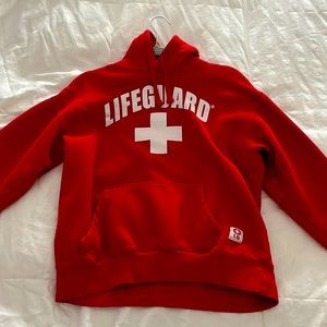 Red life guard hoodie